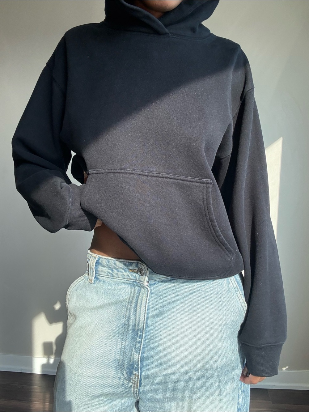 Classic Black Oversized Hoodie - Women's Black Pullover